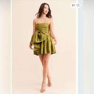 Elegant Olive Strapless Dress